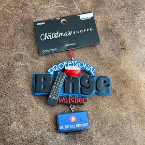 Christmas Shoppe Professional Binge Watcher Netflix chill Tv movie Ornament New